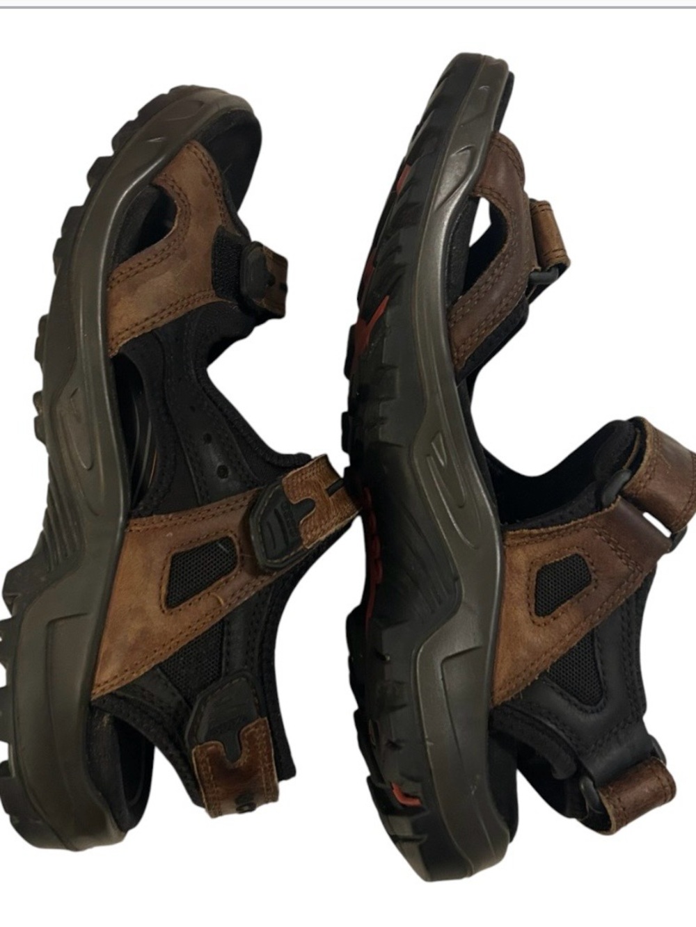 ECCO Yucatan Offroad Sandals Mens 43 US 9.5/10 Brown Leather Hiking Sport - Picture 5 of 9